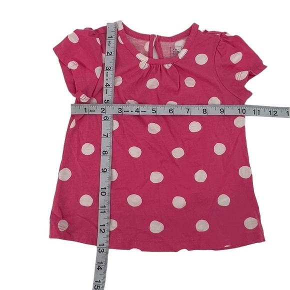 Gap Baby Pink White Polka Dot Short Sleeve Top Size 18-24 Months - Picture 4 of 5